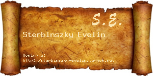 Sterbinszky Evelin névjegykártya